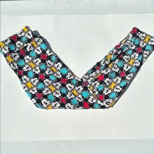LuLaRoe Women's Leggings with Mickey Mouse Print - Black, Red, Yellow, Blue